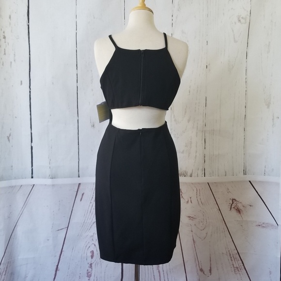 HARPER + LEMON Blk Sleeveless Halter Sheath Dress - Picture 3 of 8